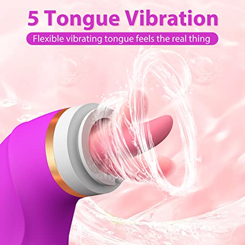 Sucking Vibrator Sex Toys for Women - 2in1 Adult Toys G Spot Vibrators with 8 Suction & 5 Tongue Licking for Clitoral Nipple Anal Stimulation, Slicione Women Sex Toy for Couples Adult Sex Toys & Games