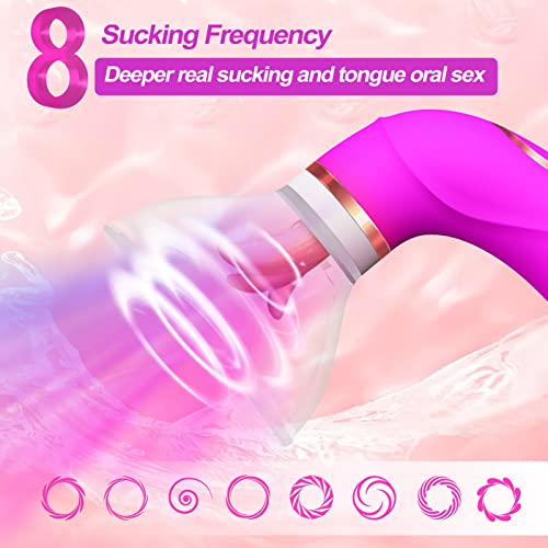 Sucking Vibrator Sex Toys for Women - 2in1 Adult Toys G Spot Vibrators with 8 Suction & 5 Tongue Licking for Clitoral Nipple Anal Stimulation, Slicione Women Sex Toy for Couples Adult Sex Toys & Games
