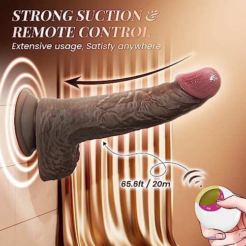 Thrusting Dildo Women Sex Toys - 4IN1 Adult Toys Dildos with 8 Thrusting, 8 Vibrations, 360° Rotating Vibrators G-spot Anal Toys, Remote Control Vibrator Suction Cup Dildo Adult Sex Toys & Games